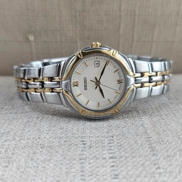 Seiko Ladies Wristwatch Gold/Silver Tone Analog Quartz Date Calendar Wrist Watch main image 6